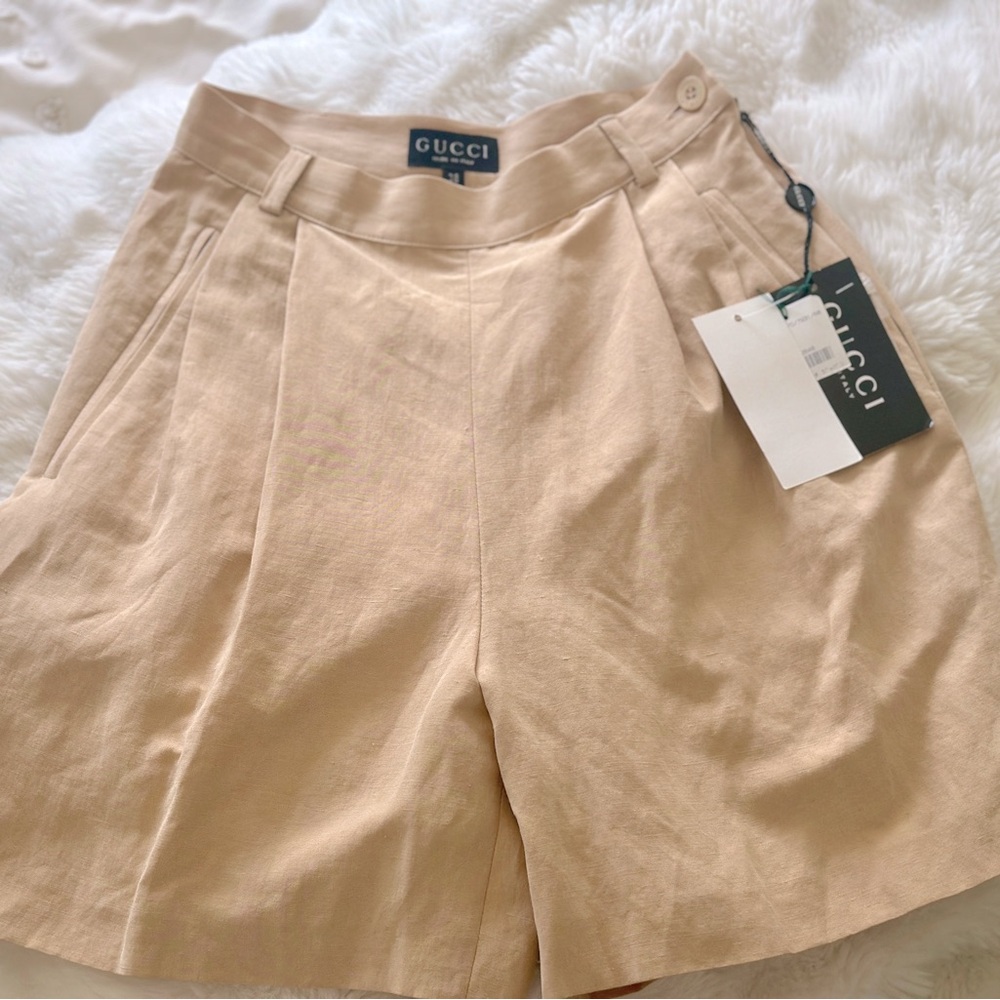 Authentic GUCCI NWT linen shorts bermudas